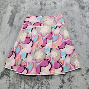 Mix Nouveau Skirt Womens 10 Multicolor Floral Cotton Lined‎ Flare Preppy Summer